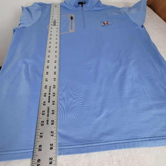 RLX Ralph Lauren Mens U.S. Open 2019 Pebble Beach 1/4 Zip Pullover Shirt XL Blue - Picture 10 of 10